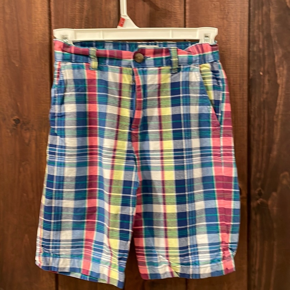 Boys plaid shorts size 8 adjustable waist